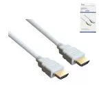 HDMI-kabel 19-stift A-kontakt till A-kontakt, hög hastighet, 2m, vit